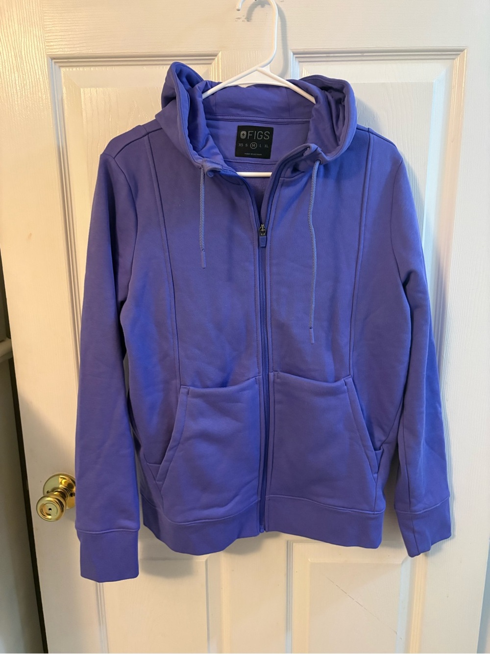 Figs Purple On-Shift Full-Zip Fleece Hoodie